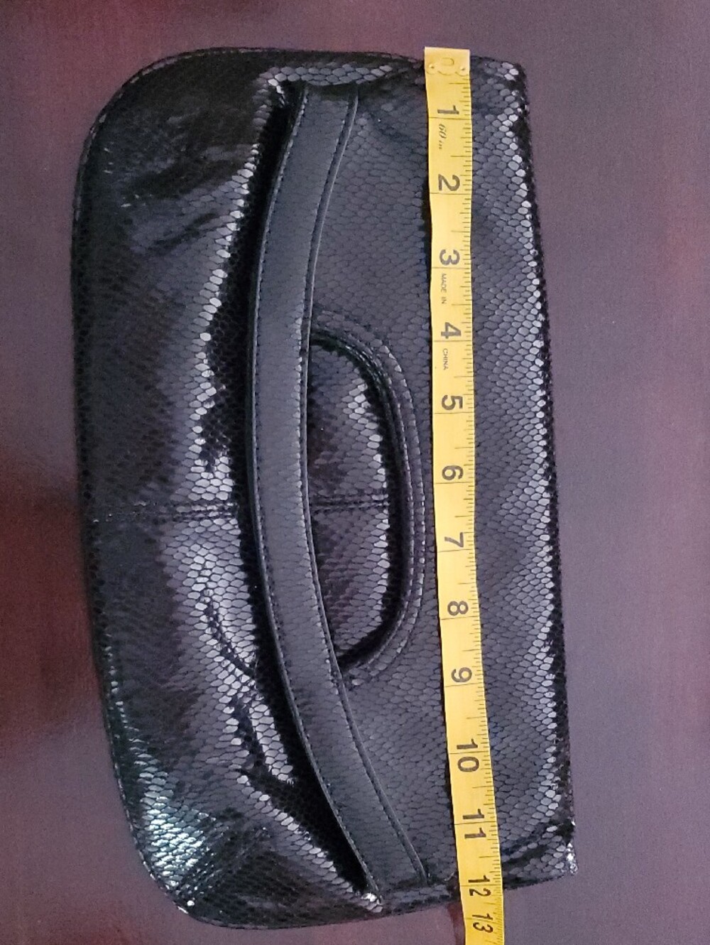 Nine West Black Textured Snake-Embossed Clutch - Picture 2 of 7